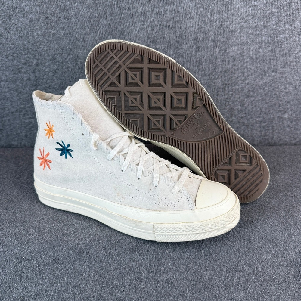 Converse Chuck 70 All Star Suede Embroidered Floral High Top Sneaker Women 8.5